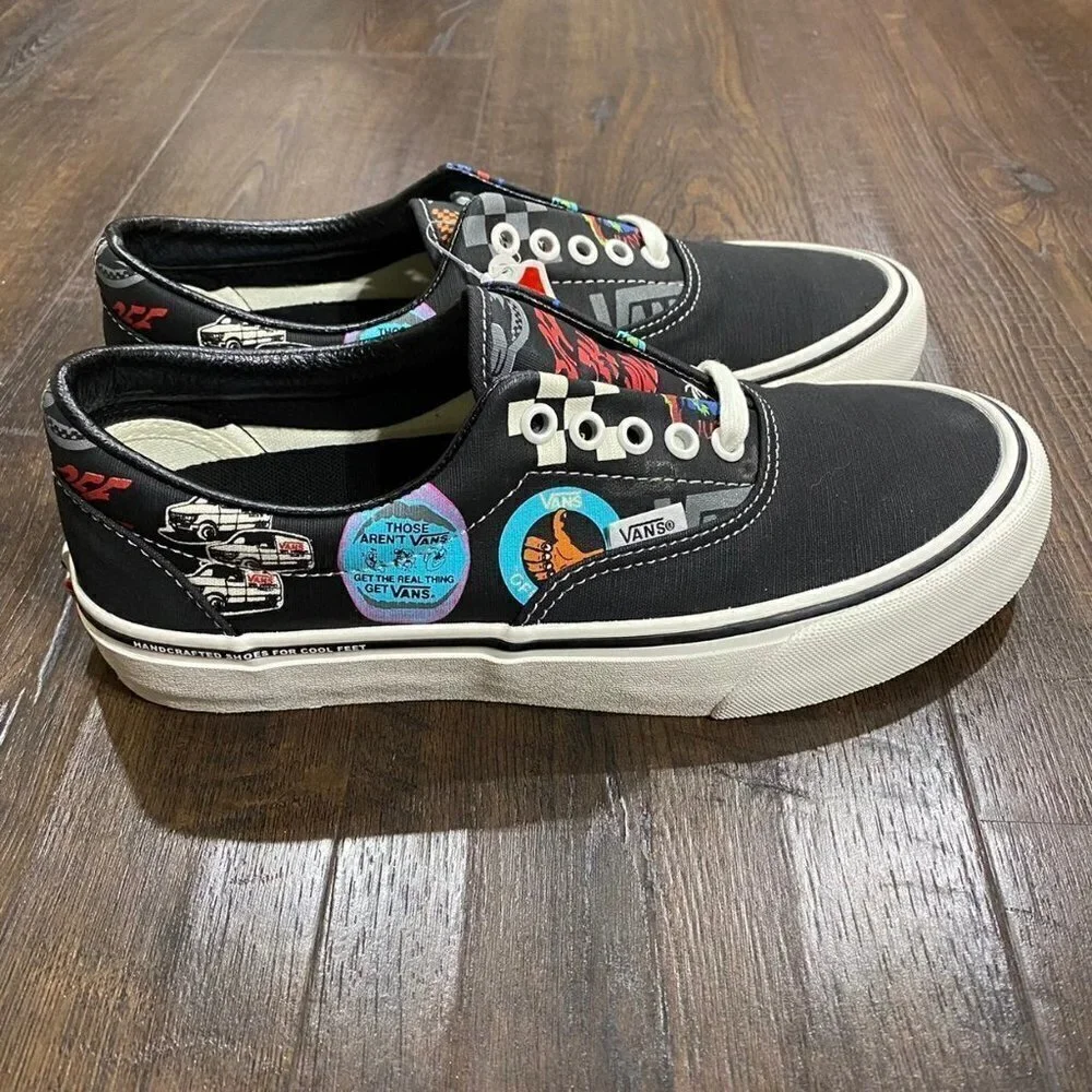 VANS Era sf V66 Black/Multi Graphic Print Sneakers Size‎ 9 Women